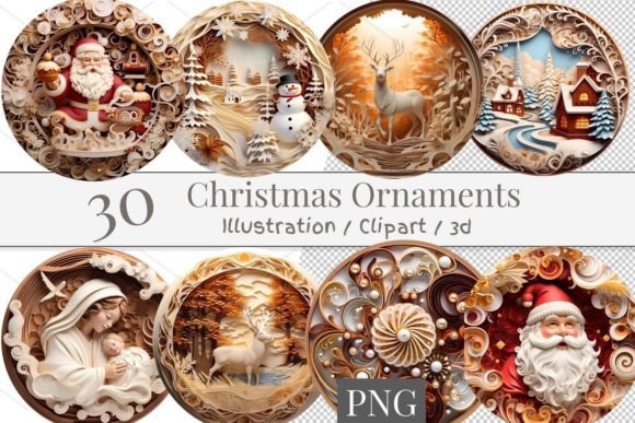30 Christmas Ornament 3d Wood 878: A Designer's Review of Illustrations