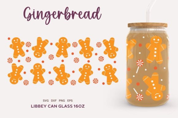 Christmas Gingerbread Can Glass 16oz SVG: Illustrations Review