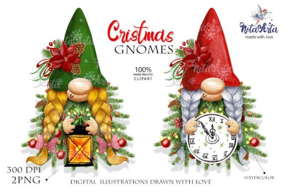 Christmas Gnomes & Trees: Festive Illustrations