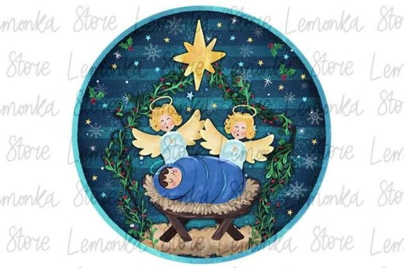 Christmas Manger Scene Png Subliamtion: Premium Illustrations