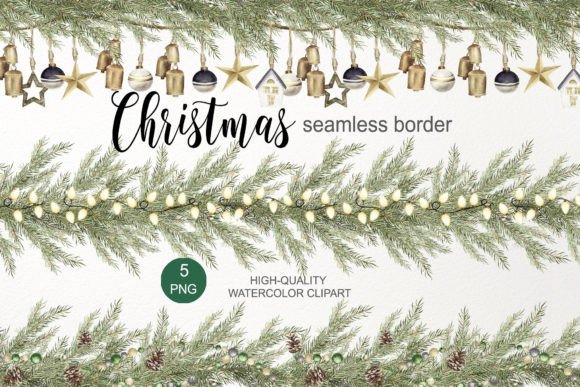 Christmas Tree Garland Clipart PNG & Illustrations Review