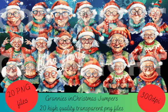 Crazy Grannies Christmas Illustrations Review