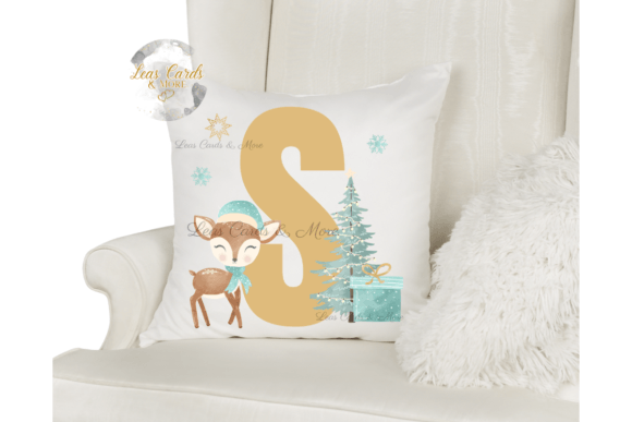 Cute Deer Christmas Alphabet Clipart for Illustrations