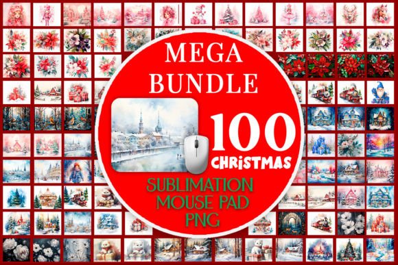 Mega Christmas Mouse Pad PNG: Festive Illustrations