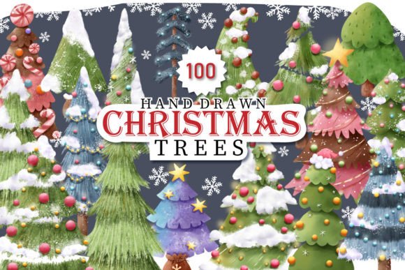 Review: 100 Beautiful Christmas Trees Clip-arts for Embroidery