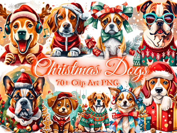 Review: 70 Christmas Dog Sublimation Clipart Freebies