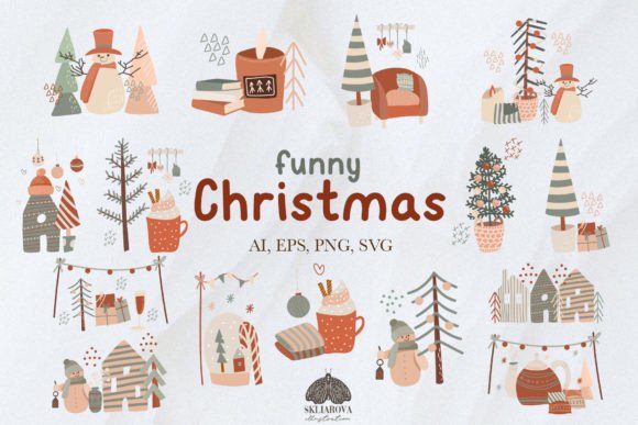 Review: Funny Christmas Clipart SVG PNG EPS for Embroidery