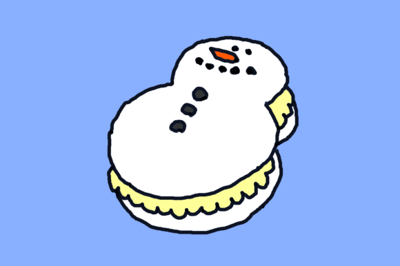 Snowman Macaroon Christmas Cookie Illustrations Review