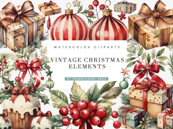 Vintage Christmas Elements Clipart & Illustrations Review