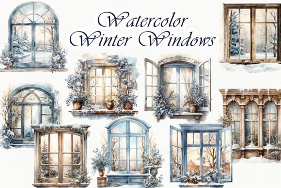 Winter Windows Clipart: Christmas Illustrations Review